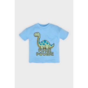 Defacto 100 Cotton Dinozor Printed Short Sleeved Tişört Mens Baby