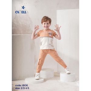 طقم ملابس قطني مكون من قطعتين 