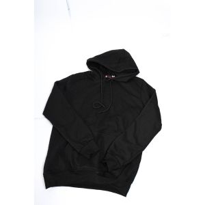 Caesar basic cotton long sleeves hoodie for men-black-m