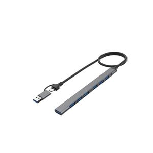 Onten OTN-UCA9702 USB C + USB 3.0 to 7 USB Ports for MacBook Pro, iMac 2021, USB Splitter Aluminum Alloy