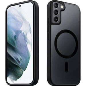  Magnetic Cover for Samsung Galaxy S21, Compatible with MagSafe, Translucent Matte Case for Samsung S21 PC Back Anti-Scratch TPU Shockproof Anti-Fingerprint Slim Protective Case, Black