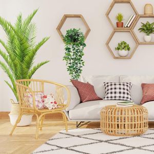 نبات صناعي معلق بتصميم شلال بطول 70 سم مع وعاء 9 سم للمنزل والمكتب والحائط والاماكن الداخلية والخارجية واوراق الشجر الواقعية