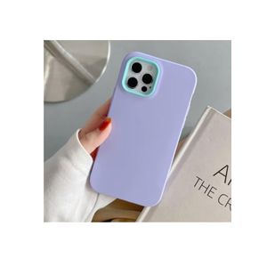 Back protection cover made of plastic for Apple iPhone 15 Pro with a frame inside to protect the phone - Purple