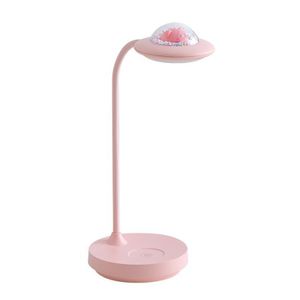 Lamp Kids Alien LED Spaceship Desk Lamp Rechargeable Table Lamp 3 Color Modes Touch- USB Charging Pink