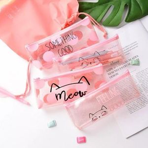 Cute Kawaii Girl Pencil Case, Cartoon Girl Pencil Pouch, Clear Cosmetic  Bag, Bread Pencil Case, Bunny, Bear, Make up Bag 