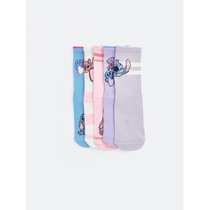 LC Waikiki Lilo & Stitch Printed Girl's Ankle Socks 5 Pack