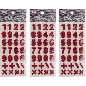 3A  -5088-Red19 مجموعة ملصقات رغوية بالأرقام الإنجليزية للأطفال تتكون من 3 قطع - أحمر 2440-11-1