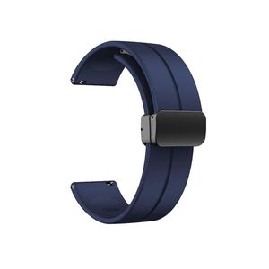 سوار سيليكون 22 مم مع مشبك مغناطيسي قابل للطي لساعة شاومي S1/S1 Active/Mi Watch - أزرق