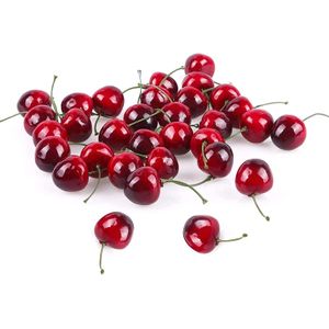 Fake Cherry,25 Pcs Artificial Cherries,Artificial Fruits Model Fruit, Fake Red Cherries,Artificial Lifelike Simulation Small Red Black Cherries,for Home House Kitchen Party Decoration(Red Black)