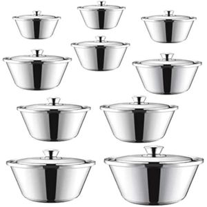 طقم حلل المونيوم  مع أغطية محبوكه _ طقم من 10 قطع مناسب لجميع الاستخدامات  _ احجام مختلفه _ المونيوم نقي وصحي