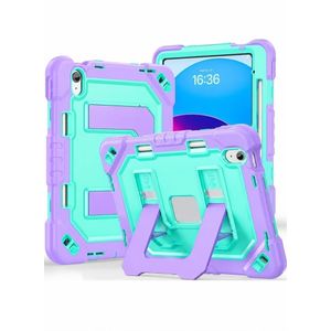 Commander Shockproof Case for iPad 10th & 11th Gen A16, Heavy Duty Rugged Protective Cover with Dual Stand , Purple Taro + Mint Green