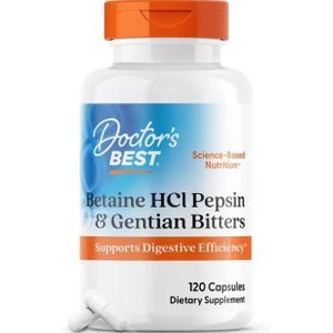 Doctor Betaine HCL Pepsin & Gentian Bitters, 120 Capsules