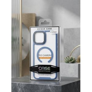 Magnetic Clear Case with blue Frame for iPhone 12 Pro Max – MagSafe Compatible & 360° Camera Protection-Lavender