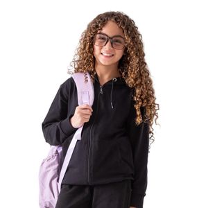 tree سويت شيرت (هودي) بناتي بسوستة كاملة - أسود