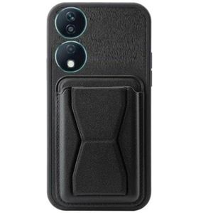 جراب هاتف Honor X7B مع حامل، وحامل مغناطيسي للسيارة، وحامل بطاقات، وحزام للمعصم