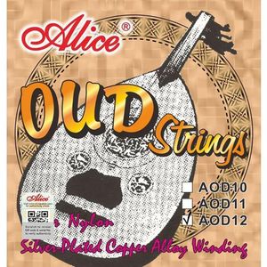 ALICE AOD12 Full Oud String Set Egyptian Lute Aoud Strings  Replacement Accessories Spare Repair - Nylon & Copper Winding - 12 Strings
