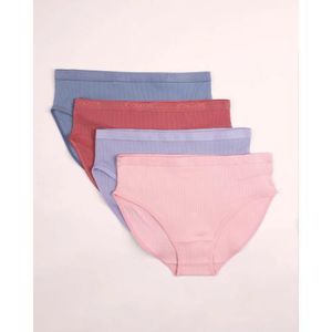 Colors Colors Derby Cloud Pack of 4 Ripped Cotton Brief Panties Underwear for Women