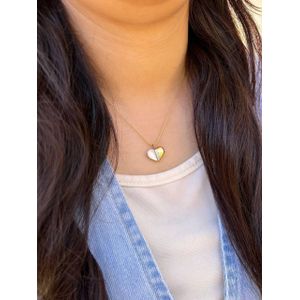 VILLMAR Two-Tone "Shell Heart" Necklace – Premium Chinese Gold & Zircon Accent