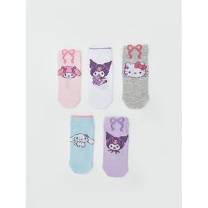 LC Waikiki Hello Kitty And Friends Patterned Girl's Trainer Socks 5 Pack