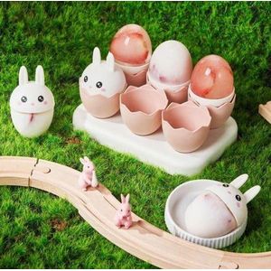 Summer Ice Set - 6 Cavity Bunny Popsicle Mold for Homemade Ice Cream, Yogurt and Frozen Fruits, Safe Plastic Construction, Light and Easy to Use, Perfect for Kids Parties and Delicious Everyday Desser