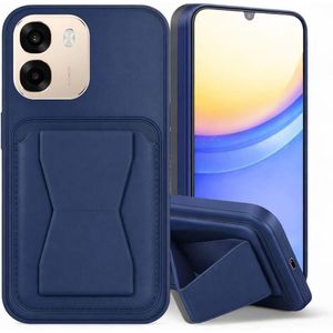 Leather Case Compatible for OPPO A6X Shockproof Leather Back Card Storage & case built-in Stand PU leather for a stylish look, comfortable grip (Blue)