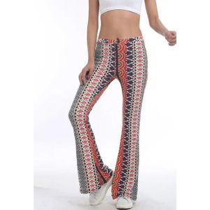 High Waist Print Flare Leggings Summer Vintage Flare Pants Women