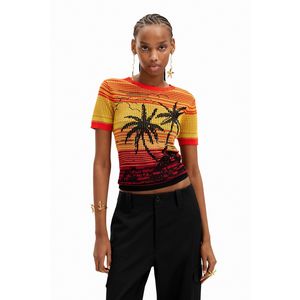 Desigual تي شيرت ديسيجوال كروشيه بشجرة النخيل