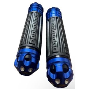 مقبض موتوسيكل ازرق ف اسود من المعدن و المطاط 