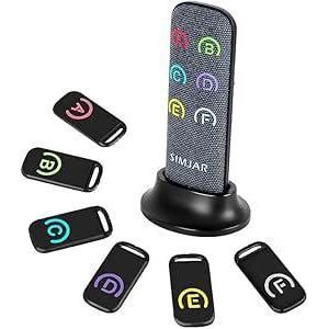 جهاز تحديد أماكن المفاتيح مع أجهزة استقبال رفيعة وريموت متطور مغلف بالقماش، 80 ديسيبل + جهاز تحديد بموجات الراديو RF مع نطاق عمل بمدى 40 متر وجهاز إرسال RF و5 شرائح استقبال