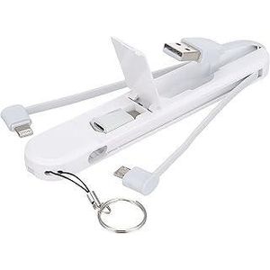 Ldnio lc130 3 in 1 cable storage box with type-c connector 3.8a, 14 * 2.5 cm, anti bending - white