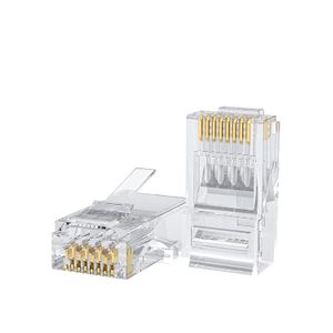Cablecreation موصل كات 6 ار جيه 45 ، كيبل كريشن من 100 قطعة 5 اي موصلات تجعيد كابل ايثرنت قابس شبكة يو تي بي للاسلاك الصلبة والكابل القياسي شفاف USB لحاسوب شخصي