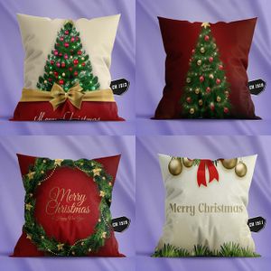 كفرات خدديات الكريسماس 4 قطع اشكال مختلفة 45*45