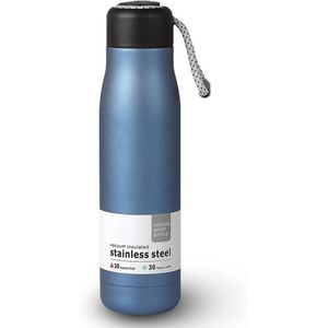 زجاجة مياه معزولة بتفريغ الهواء بتصميم جدار مزدوج من الفولاذ المقاوم للصدأ وغطاء مانع للتسريب، ترمس حراري عازل للحرارة سعة 500 مل للمشروبات الساخنة والباردة خالي من مادة بيسفينول أ، متعدد الالوان