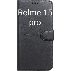 غطاء من الجلد امامي و خلفي متوافق مع  موبايل ريلمي Relme15pro جراب وش و ضهر جلد حمايه كامله 360 درجه من السقوط و الصدمات 