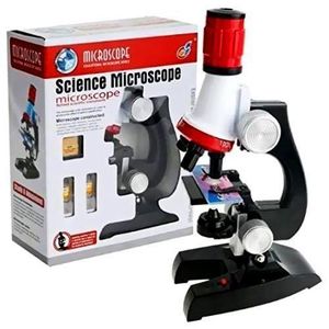 Science Microscope Toy Kit for Kids - Educational Laboratory Monocular Microscope with LED Light for Students