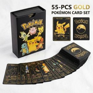 Pokemon 55 Pcs Black Foil Cards (, V, GX, EX & Basic cards ) (Black)
