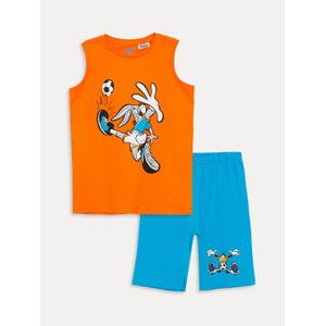 LC Waikiki Boy Orange Shortie Pyjama Set