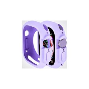 جراب لساعة أبل ألترا 49 مم من السلسلة 8، مصنوع من مادة TPU الناعمة والسيليكون المقاوم للصدمات، لون لافندر