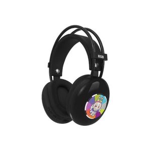 ah AH-980G RGB Bluetooth Gaming Headphones with 40mm Dynamic Drivers, Wireless Over-Ear Headset, Pure Bass Sound, Noise Reduction Microphone, USB Type-C Rechargeable, AUX Wired Mode for PC, PS5, Mobile, Tablet, Laptop and Nintendo Switch - Black
