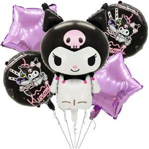 طقم بالونات سانريو كورومي كاوايي للحفلات أنيمي، زينة كبيرة للفتيات والأطفال والبالغين - طقم من 5