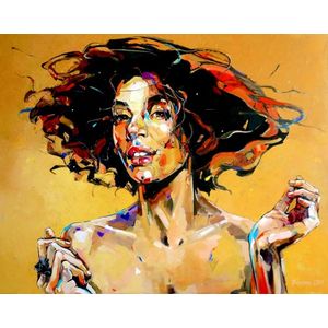 لوحة تابلوه كانافس بطباعة   لتصميم أحرف 40 سم × 40 سم