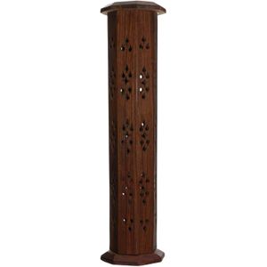 Wooden Tower Censer, 30 Cm - Brown