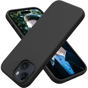 جراب EMODIL لهاتف iPhone 15 - أسود، نحيف، جراب خلفي ناعم من مادة TPU - سيليكون مرن - غير لامع - ماص للصدمات