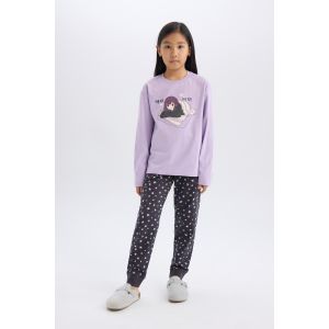 Defacto Girl Regular Fit Knitted Pyjamas - Lilac