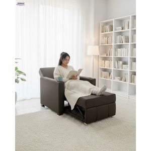 Rango كرسي سريرعرض 90 سم وارتفاع 95 سم وطول 1.85 م، لون بني