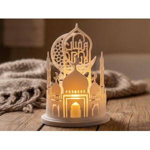 فانوس رمضان - تصميم هلال ومسجد، منتج للطباعة ثلاثية الأبعاد