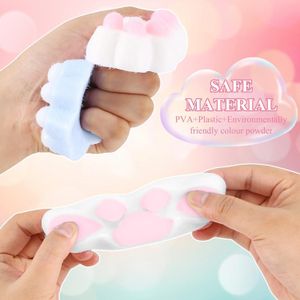 Zain 2 Pieces Cat Claw Squeeze Toy Stress Relief Toy - Blue and Pink