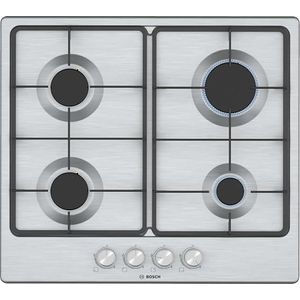 Bosch مسطح غاز بوش بلت ان Series 4- 4 شعلات 60 سم ستانلس ستيل – PGP6B5K60Q