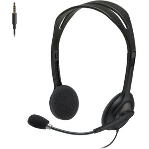 Logitech سماعة 981-000612 فوق الأذن سلكي راس بلسك H111 من لوجيتك، ستيريو مع مايكرفون لالغاء الضوضاء، مقبس صوت 3.5 مم، جهاز كمبيوتر - ماك - لاب توب، هاتف ذكي-تابلت - اسود