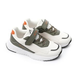 Activ Velcro Strap Athletic Sneakers - Beige, Orange & Green
